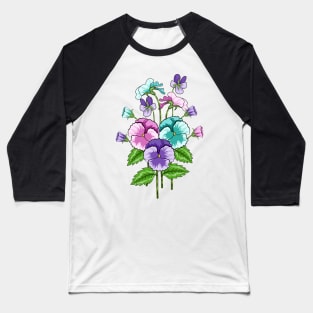 Pansies Baseball T-Shirt